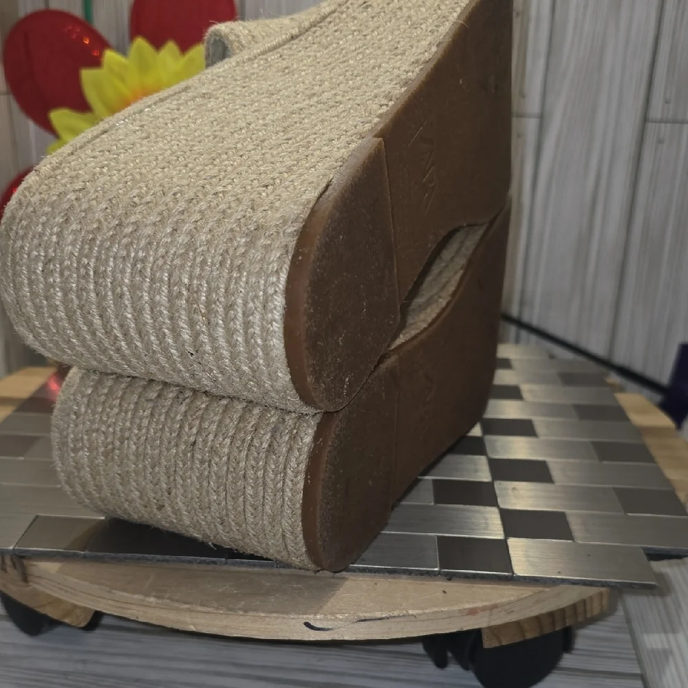 Zara Cream Wedge Espadrilles with‎ Chunky Sole